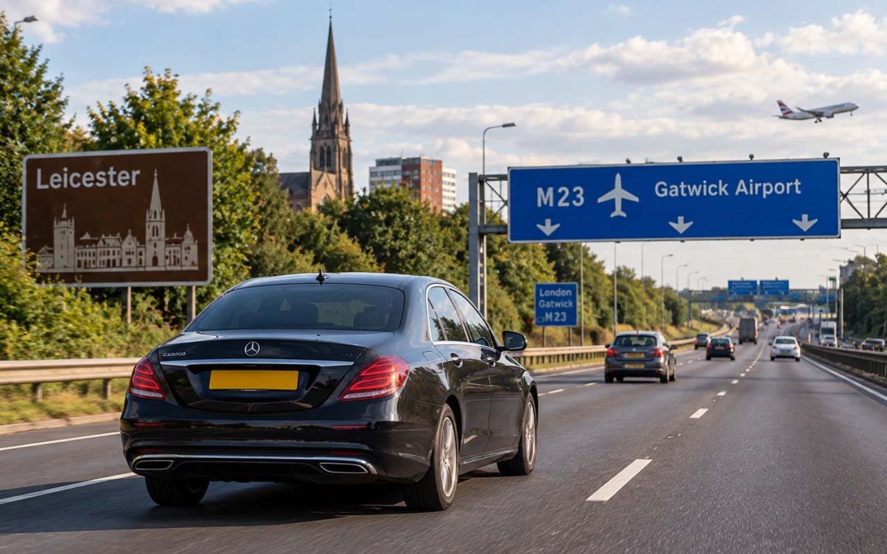 how much is a taxi from leicester to gatwick airport